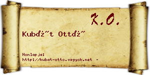 Kubát Ottó névjegykártya