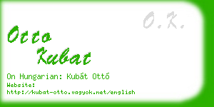 otto kubat business card